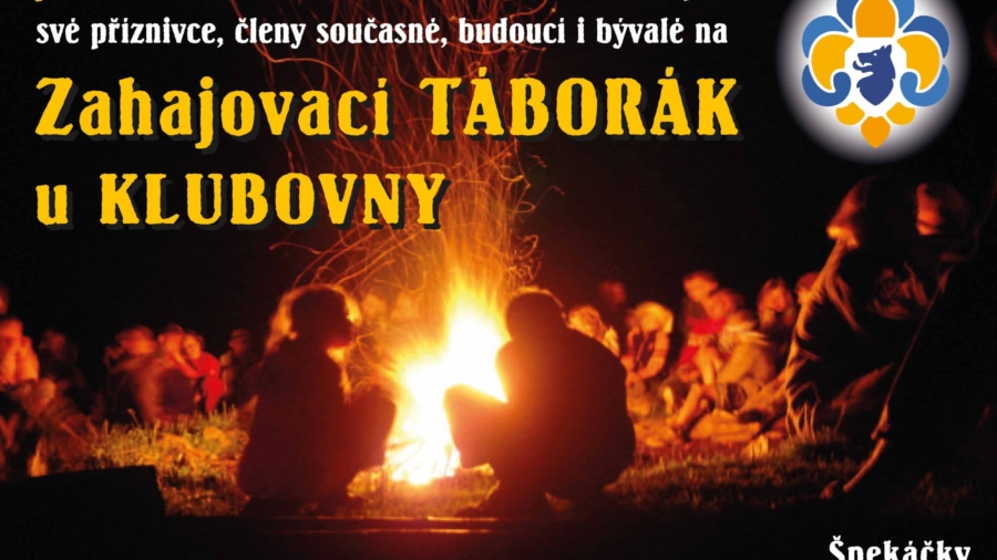 Zahajovací táborák u klubovny sobota 9. 9. 2023 - plakát