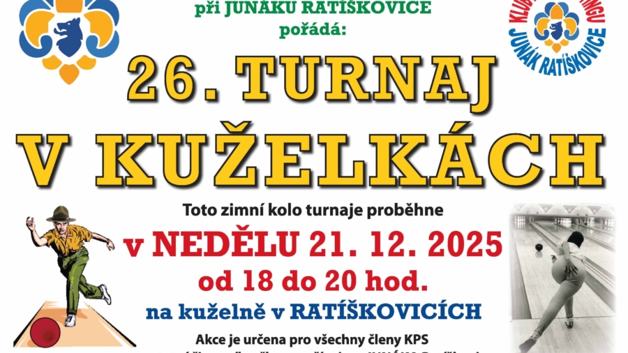 26.Turnaj KPS kuželky plakát zima 2025